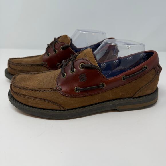 West Marine Boat Shoes Men's 9.5 Brown Leather Classic Comfort Mocs Casual EUC - Picture 2 of 12